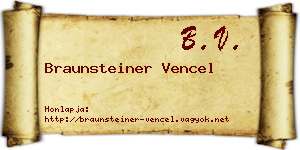 Braunsteiner Vencel névjegykártya